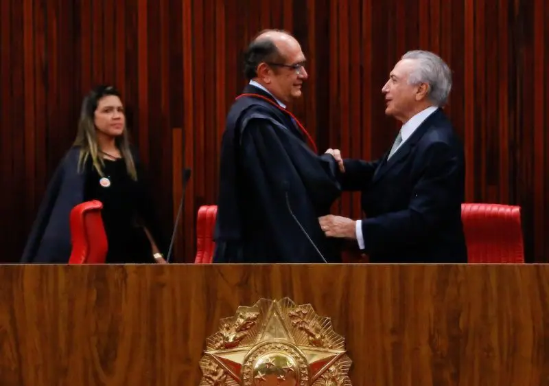 O voto de Gilmar Mendes, presidente do TSE, desempatou a favor de Michel Temer (Foto Anderson Riedel)