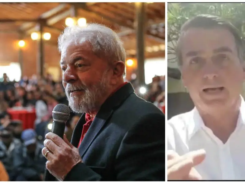 Pré-candidatos a presidente, Lula (esq.) e Bolsonaro (dir.) lideram a pesquisa CNT