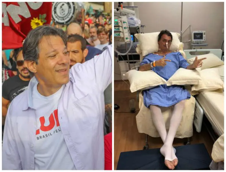 Fernando Haddad (esq) e Jair Bolsonaro (dir) podem ir para o segundo turno para presidente do Brasil