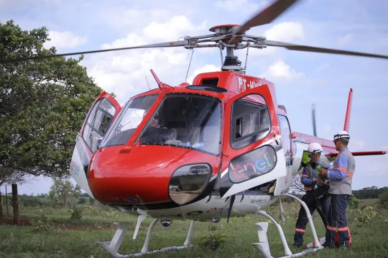 Helicóptero utilizado pela Enel para acesso às áreas rurais (foto Divulgação)