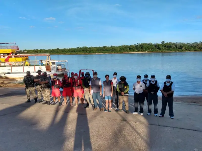 Equipe do Corpo de Bombeiros e fiscalização ambiental parte de Aruanã (foto divulgação)