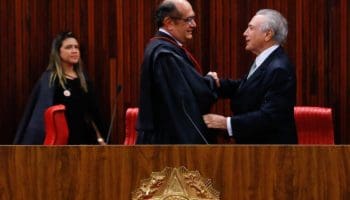 O voto de Gilmar Mendes, presidente do TSE, desempatou a favor de Michel Temer (Foto Anderson Riedel)