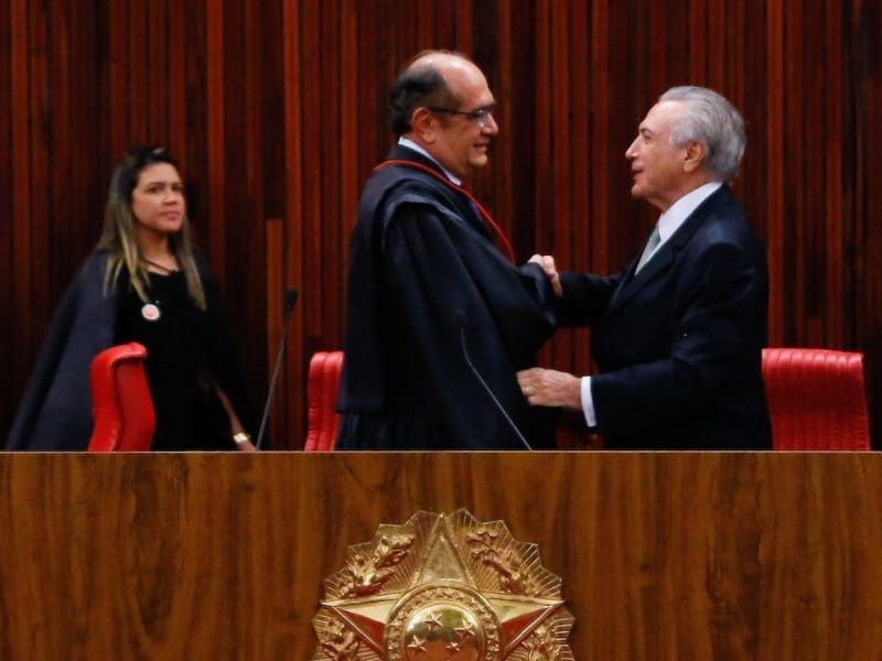 O voto de Gilmar Mendes, presidente do TSE, desempatou a favor de Michel Temer (Foto Anderson Riedel)