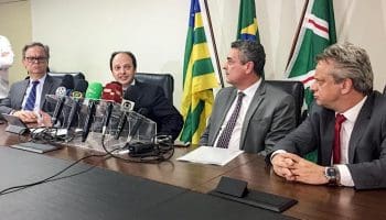 Mesquita, Afrânio, Tibúrcio (dir.) e Tito (esq.) contestam afirmações de Caiado sobre finanças (Foto Altair Tavares)