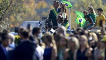 Presidente Jair Bolsonaro nas comemorações do 7 de Setembro de 2021 (foto Marcelo Camargo, Abr)