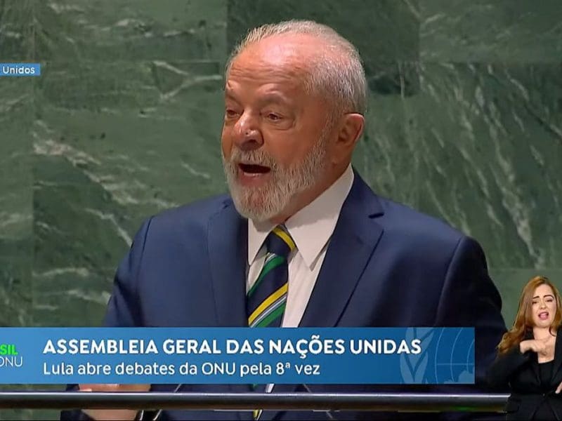 Luiz Inácio Lula da Silva na 78ª Assembleia da ONU, em Nova York, Estados Unidos